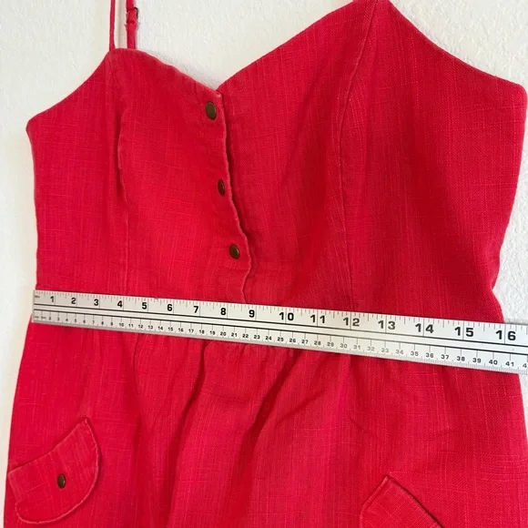 🌺 Cherry Red Cutie! Button-Front Sundress w/ Pockets – Size M🌺Preloved - Picture 10 of 16